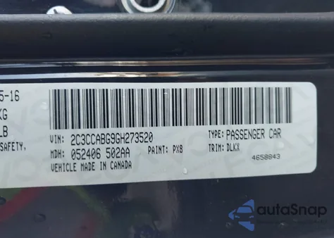 2016 Chrysler 300 300S Alloy Edition from USA, damaged, VIN 2C3CCABG9GH273520